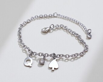 QoS QUEEN of SPADES Hotwife Charm Bracelet Anklet Jewelry for Women