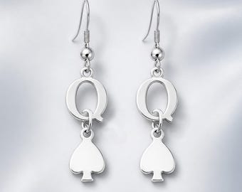QOS Queen of Spades Earrings Jewelry