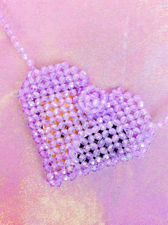 Kandi My Heart Beaded Mini Crossbody Purse Kawaii Decora