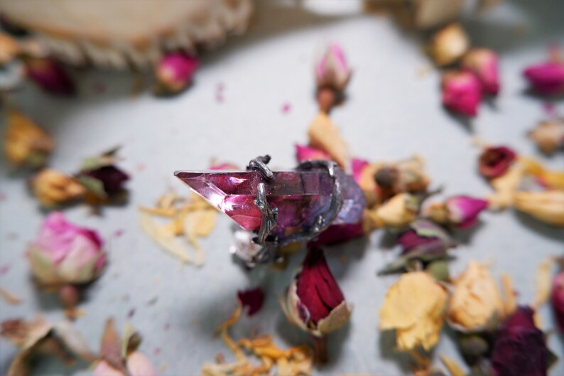 Ostara Galaxy Aura Quartz Gothic Thorn Ring