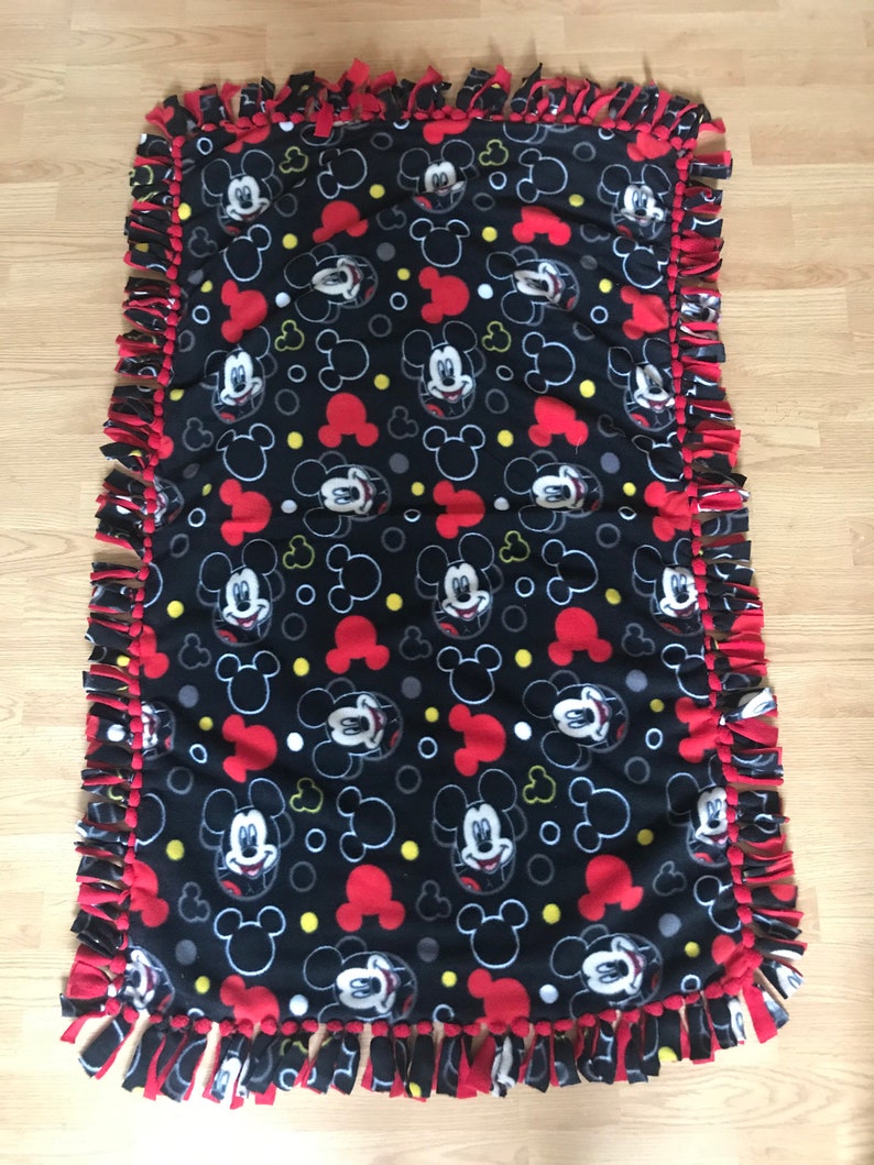 Mickey Mouse Blanket No Sew Fleece Blanket Fleece Tied Etsy