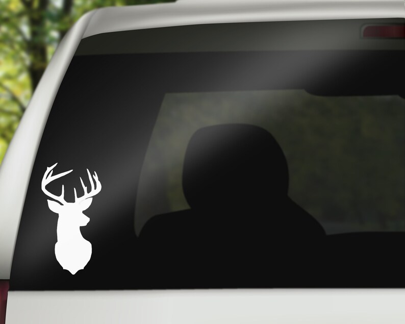 Deer Car Decal Deer Bumper Sticker Animal Stickers Hunting Etsy