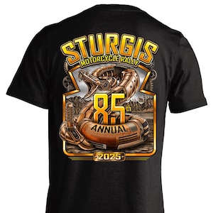 2025 Sturgis Motorcycle Rally Viper Steampunk T-shirt - 85th Anniversary (BACK PRINT)