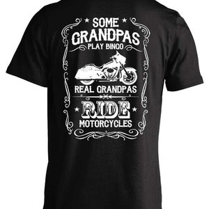 Real Grandpas Ride Motorcycles back Print Biker Men's T-shirt, Father ...