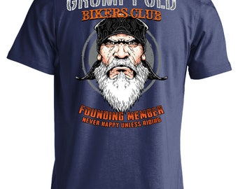 Grumpy Old Bikers Club Founding Member Never Happy Unless Riding Motorcycle  T-shirt (back Print) - Etsy Canada
