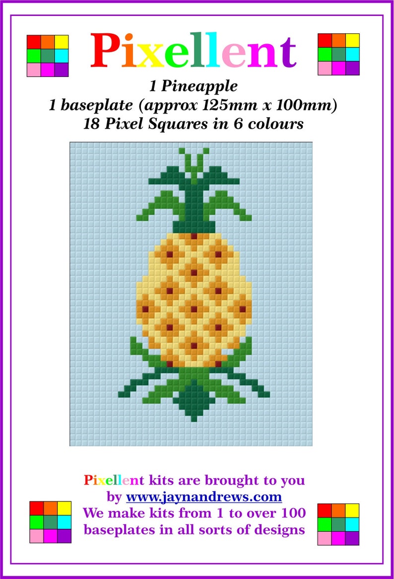 PIXELLENT 1 baseplate kit Pineapple Mosaic Craft Kit PIXELLENT 1 baseplate kit Pineapple Mosaic Craft Kit