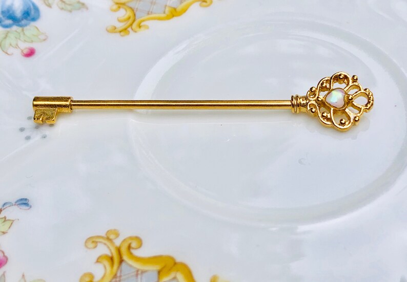 Choose Barbell Length and Bar Finish 1 14g Nipple Barbell Nipple Ring Industrial Scaffold Gold P White Opal Heart Key Ends are Gold