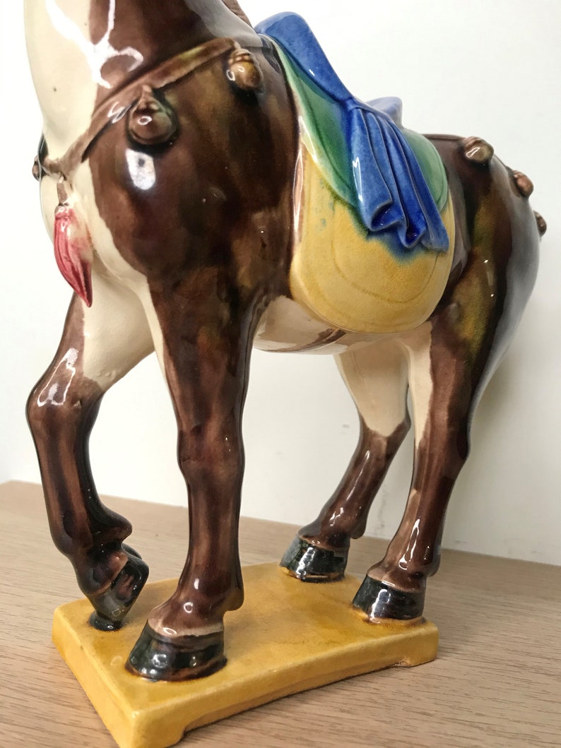 Tang Dynasty Style Ceramic Horse Figurine Statue Vintage Etsy