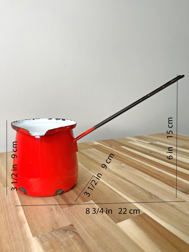 Vintage Enamelware Butter Warmer and Pourer Made in Poland Etsy