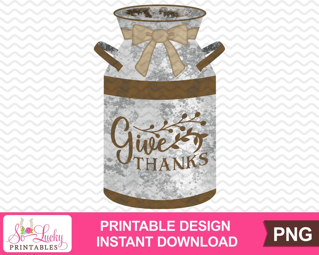 Old Milk Can Watercolor Printable Sublimation Design Digital Download ...