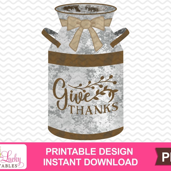 Old Milk Can watercolor printable sublimation design - Digital download - PNG - Printable graphic design