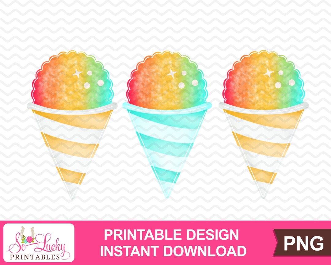 Snow Cone Trio Printable Sublimation Design - Digital Download - PNG ...