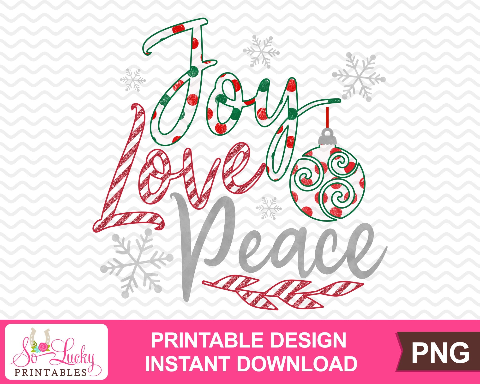 Download Joy Love Peace Christmas watercolor printable sublimation ...