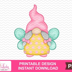 Gnome Fairy Painted Printable Sublimation Design Digital Download PNG ...