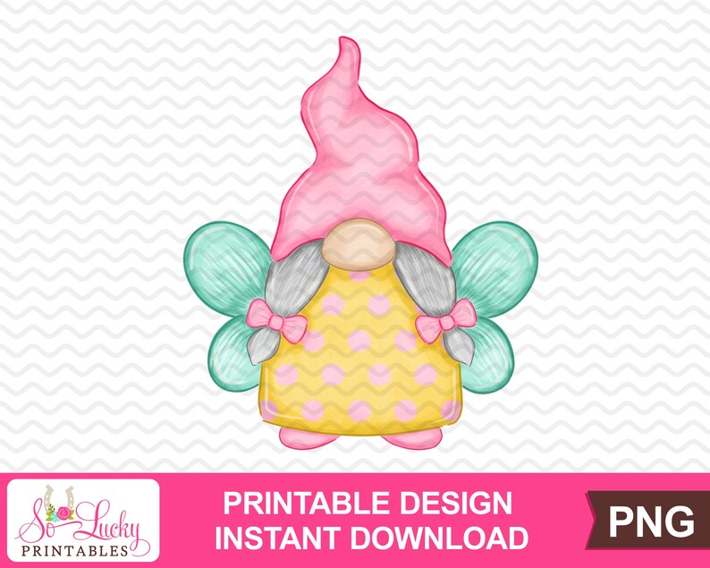 Gnome Fairy Painted Printable Sublimation Design Digital - Etsy