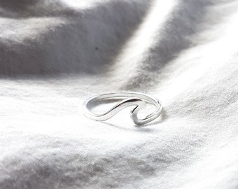 Welle Ring aus 925 Sterling Silber Ring,Geschenk Frau,Damen Ring,Geburtstag Tochter,Geschenk für sie,Surf Schmuck,Charity