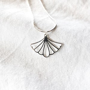 Ginkgo Necklace 925 Sterling Silver,Gingko Pendant,Birthday gift women,Ladies Necklace,Lucky Jewellery,Gift for Her,Stainless Steel Chain