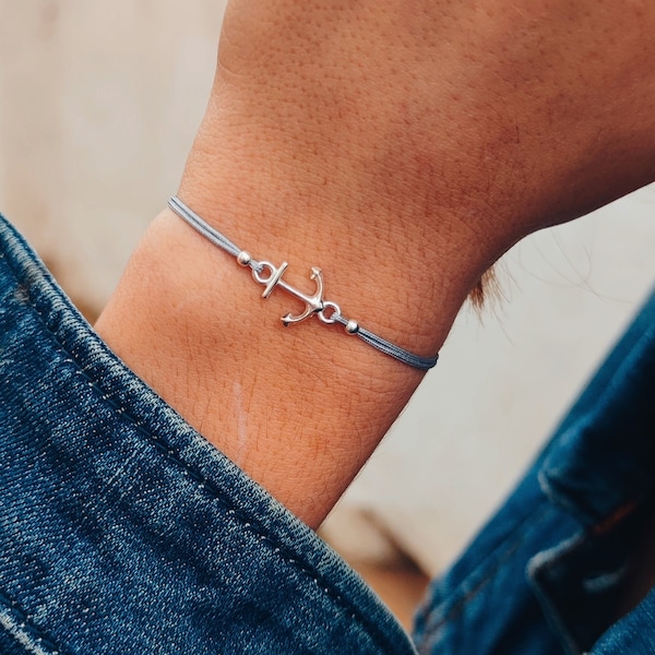 Bracelet ancre en argent sterling 925, Saint Valentin, cadeau d'anniversaire pour femme, bracelet femme, bijoux ancre, bijoux maritimes, acier inoxydable, charité