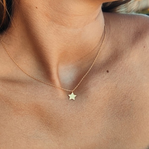 Necklace with small star, 24K gold plating, dainty necklace, star pendant, gift for her, birthday daughter, gold chain