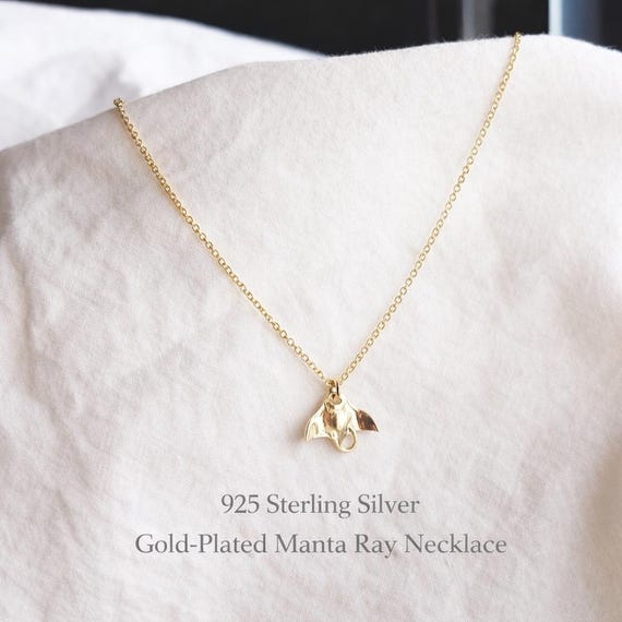 Manta ray necklace gold - manta ray necklace ocean jewelry gift