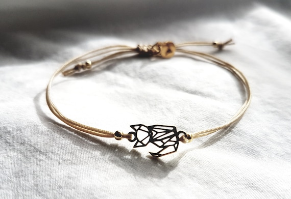 Fox Bracelet - Geometric Gold Bracelet - Minimalist Gift for Women - Symbol of Intuition & Strength