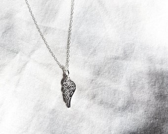 Necklace with wings, 925 sterling silver, gift for woman, angel wings, dainty silver chain, guardian angel, birthday gift, charity