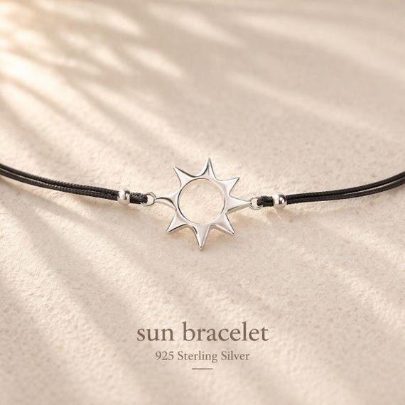 Sun bracelet 925 silver - minimalist ocean jewelry gift