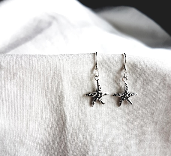 Starfish earrings, 925 silver ear hooks, gift for her, summer fashion, women's jewelry, birthday woman, sea, beach