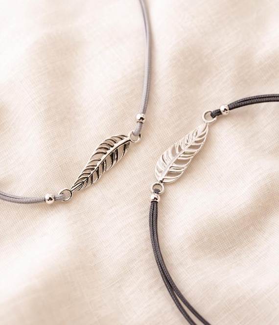 925 sterling silver feather bracelet - gift for women