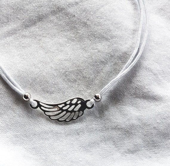 Bracelet with wings,925 Sterling Silver,Angel Wings,Lucky Charm,Wing Pendant,Gift for Her,Charity Shop