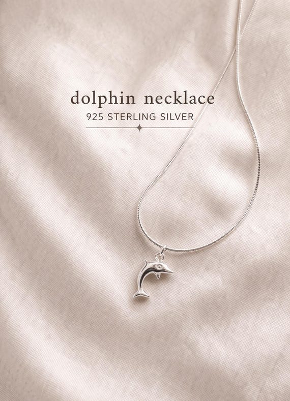 dolphin necklace sterling silver - ocean jewelry gift for women - meaningful gift for her