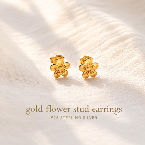 flower stud earrings - flower earrings 925 sterling silver