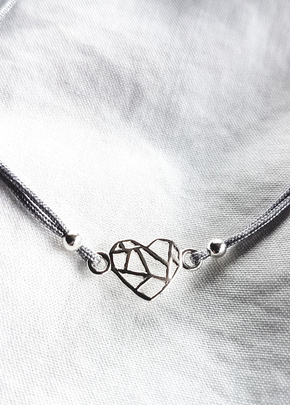 Bracelet Heart,925 Sterling Silver,Birthday gift,Love Gift, Heart pendant,Gift for women, Charity Shop