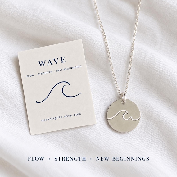wave necklace – dainty silver necklace - 925 sterling silver – new beginnings gift - ocean necklace