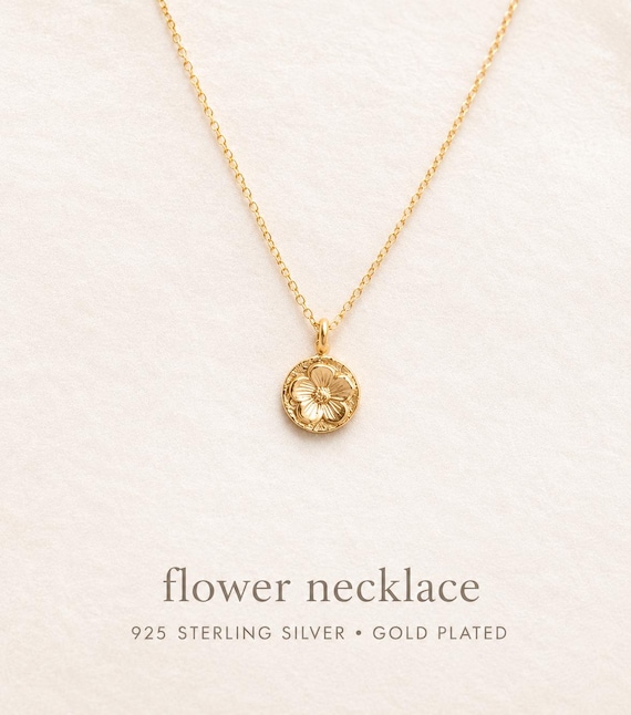 gold plated plumeria necklace - meaningful gift for her - minimalist jewelry for women