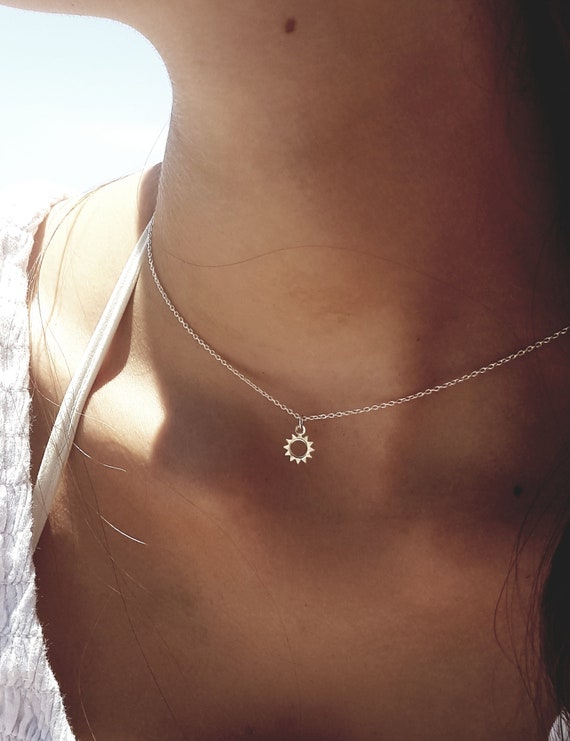 Necklace Little Sun,925 Sterling Silver,Birthday gift woman,Necklace women,Sun Pendant,Beach jewellery,Necklace silver,Gift for her,Charity