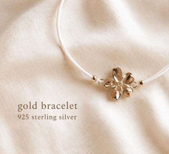 blüten armband gold 925 silber - flower bracelet gold gift for her - geschenk für frauen