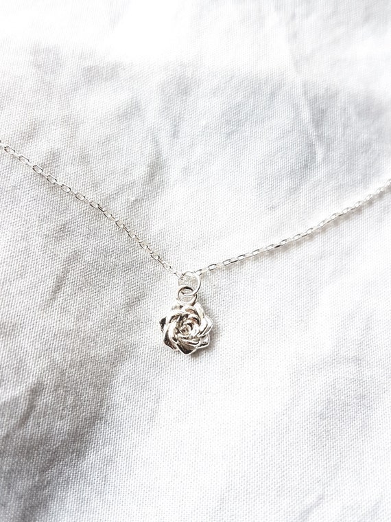 Necklace Little Rose,925 Sterling Silver,Birthday gift woman,Gift for her,Necklace for women,Rose pendant,Stainless steel necklace,Charity