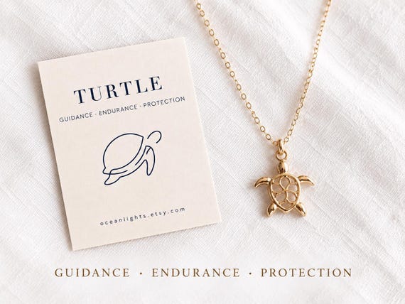 sea turtle necklace gold - 925 sterling silver - dainty gold necklace - symbolic jewelry - meaningful gift for her