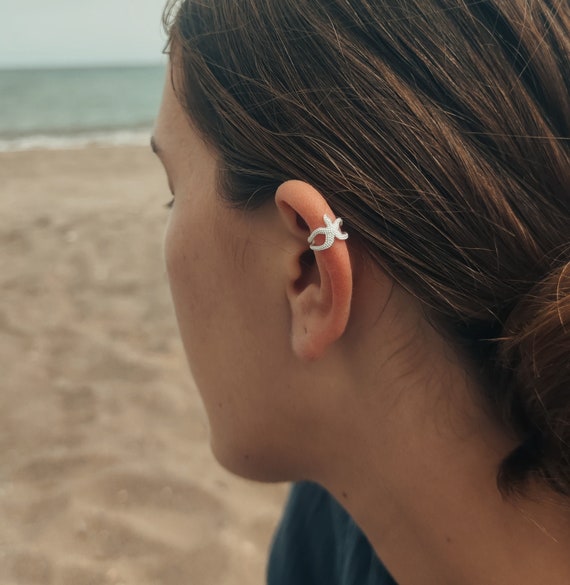 Starfish ear cuff,birthday gift women,925 Sterling Silver,Beach Jewellery,Gift for Her,Ear Jewellery Silver