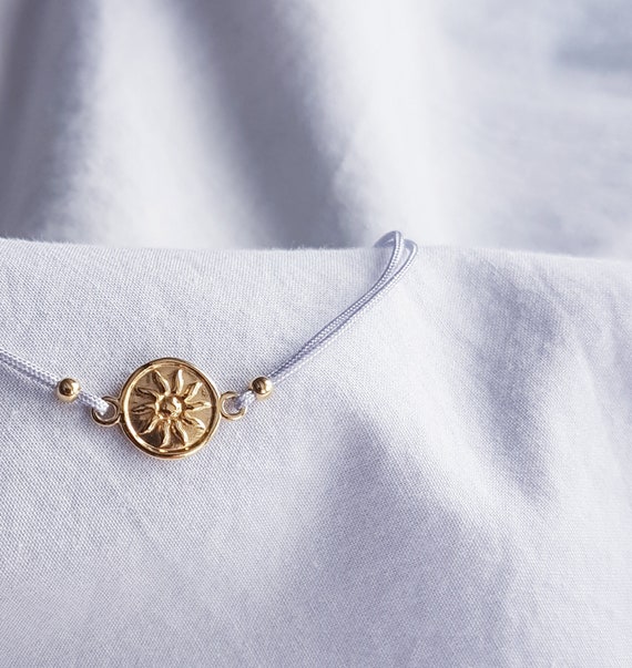 Bracelet with sun,Buirthday gift women,14K gold, gift for her, sun pendant, gold jewelry, gold bracelet,women's jewelry, charity bracelet