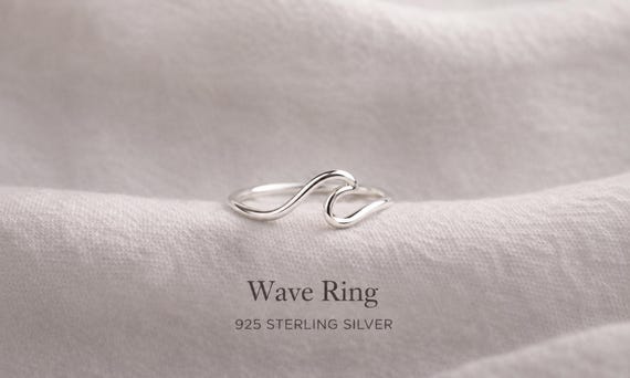 wave ring 925 sterling silver - ocean ring - gift for her