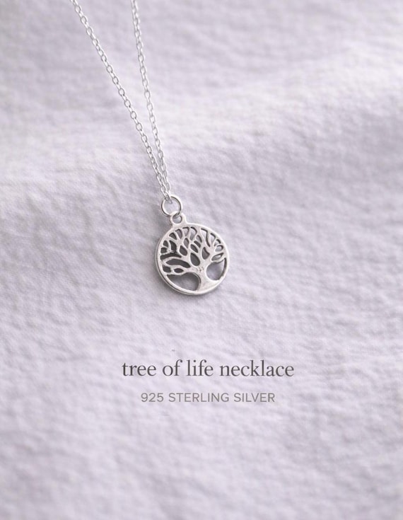 tree of life necklace 925 sterling silver - birthday gift for women - lucky charm - gift for her