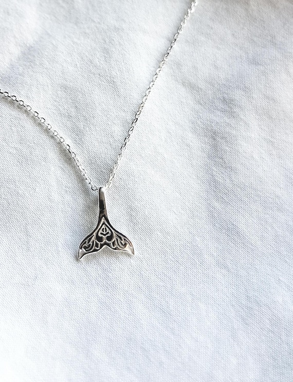 Whale Tail Necklace, 925 Sterling Silver, Women's Necklace,Ocean,Whale Pendant,Dainty Necklace, Gift for Women, Beach Jewelry, Charity Shop