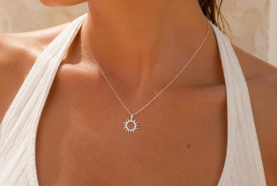 sun necklace - 925 sterling silver