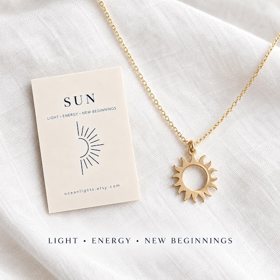 sun necklace gold 925 sterling silver - meaningful gift for her - minimalist jewelry