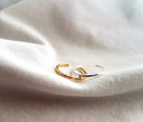 Toe Ring,925 Sterling Silver,Gold Filled,Hammered,Minimalist,Gift Woman,Waterproof,Simple Ring,Gift for her