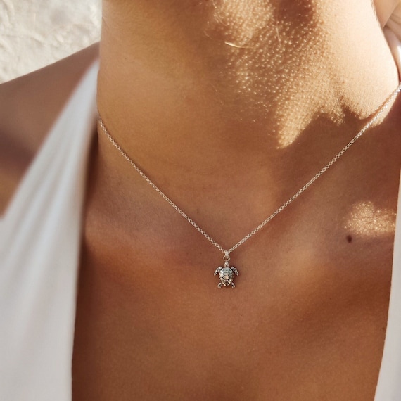 Necklace with turtle made of 925 sterling silver, birthday gift, necklace women, turtle pendant, gift woman