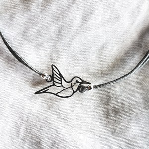 Bracelet « Colibri ll », argent sterling 925, pendentif colibri, bracelet femme, cadeau petite amie, bracelet macramé, cadeau pour elle, boutique caritative