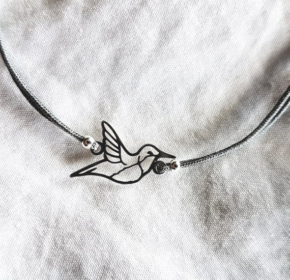 Hummingbird Bracelet, 925 Sterling Silver, Hummingbird Pendant,Ladies Bracelet,Macramé Bracelet,Gift for Her,Charity Shop